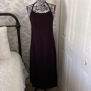 NWT black rayon dress with sequin trim by Canela